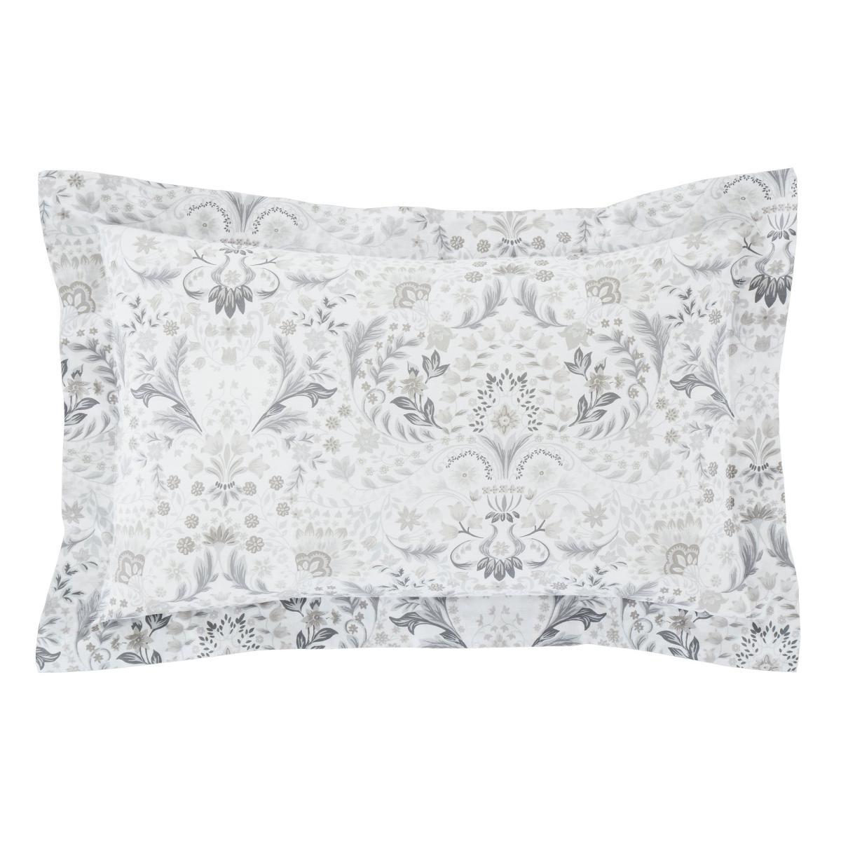Hardwick Floral Grey Oxford Pillowcase Light Grey – image 2