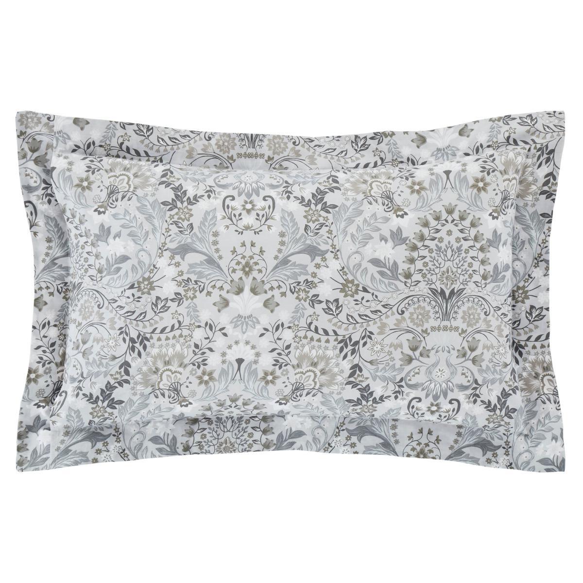 Hardwick Floral Grey Oxford Pillowcase Light Grey – image 3