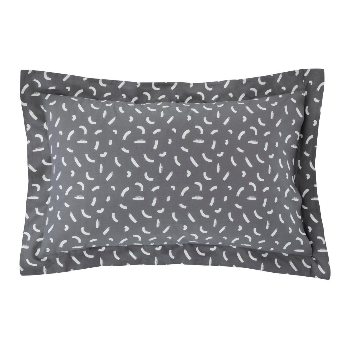 Dash Charcoal 100% Cotton Oxford Pillowcase Charcoal (Grey) – image 3
