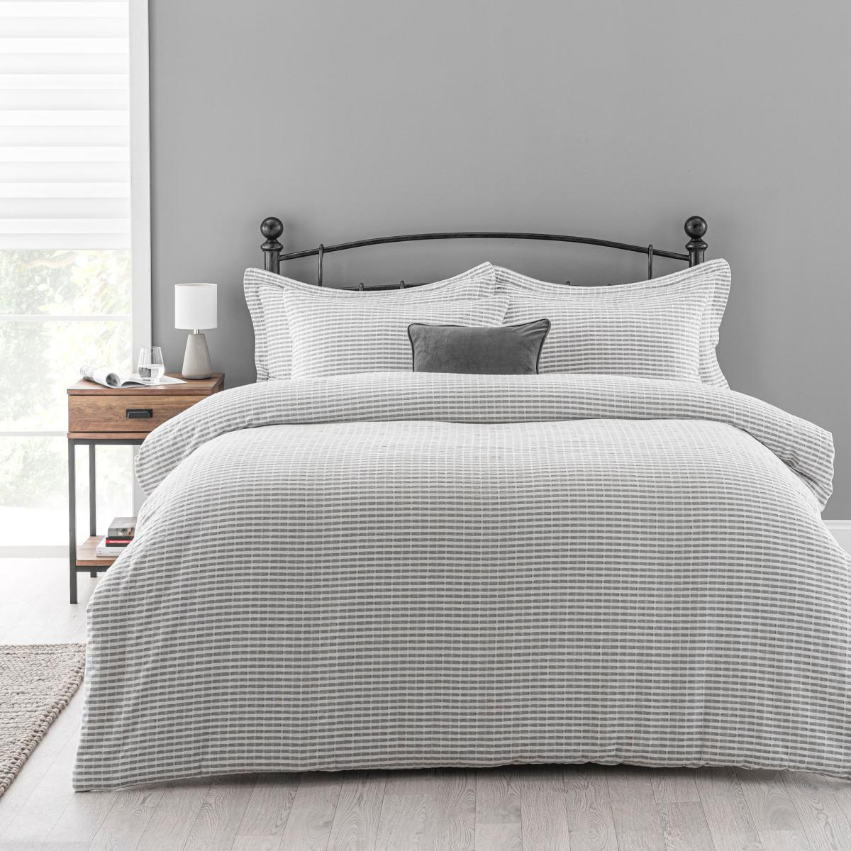 Carson Grey 100% Cotton Oxford Pillowcase Light Grey – image 5