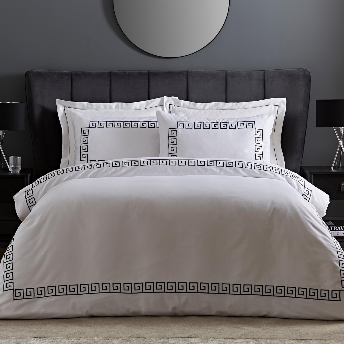 Hotel Greek Key White Oxford Pillowcase White – image 2