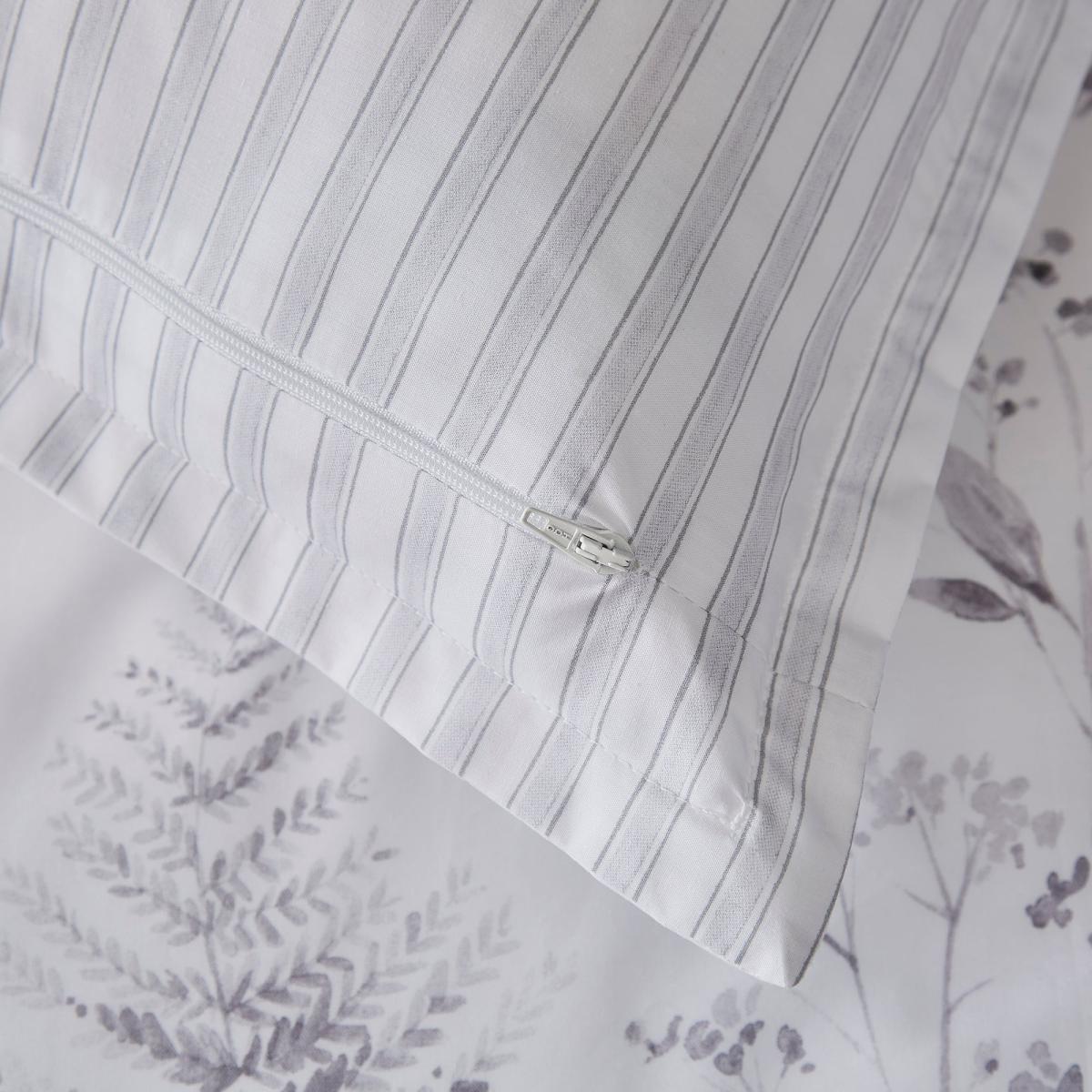 Dorma Purity Botanical 100% Cotton Oxford Pillowcase Pair Grey – image 4