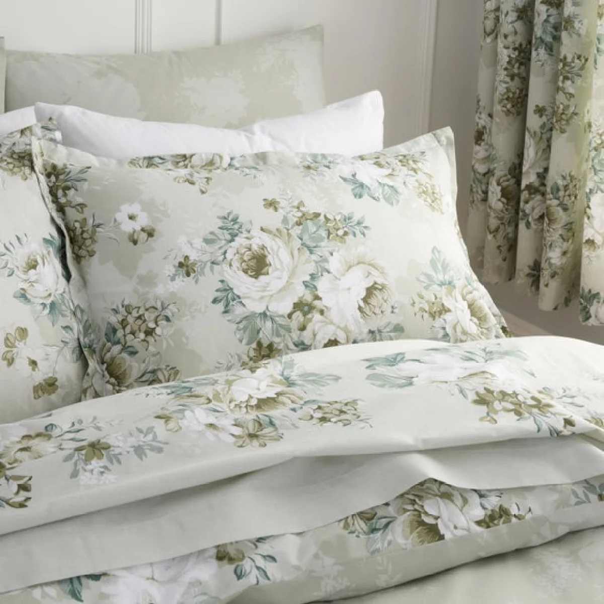 Darla Floral Sage Oxford Pillowcase Sage (Green)