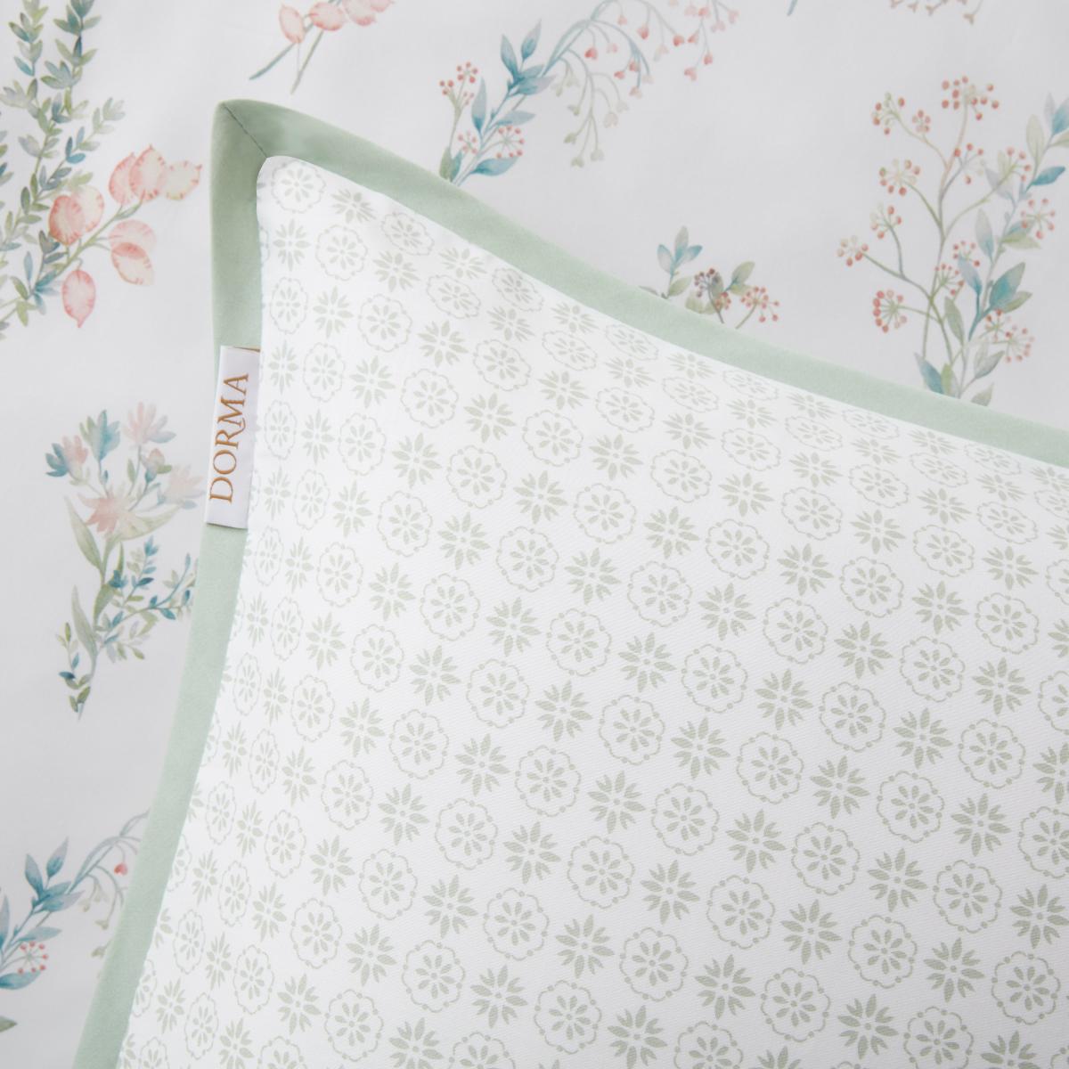Dorma Beatrice 100% Cotton Standard Pillowcase Pair Pink/Green/White – image 4