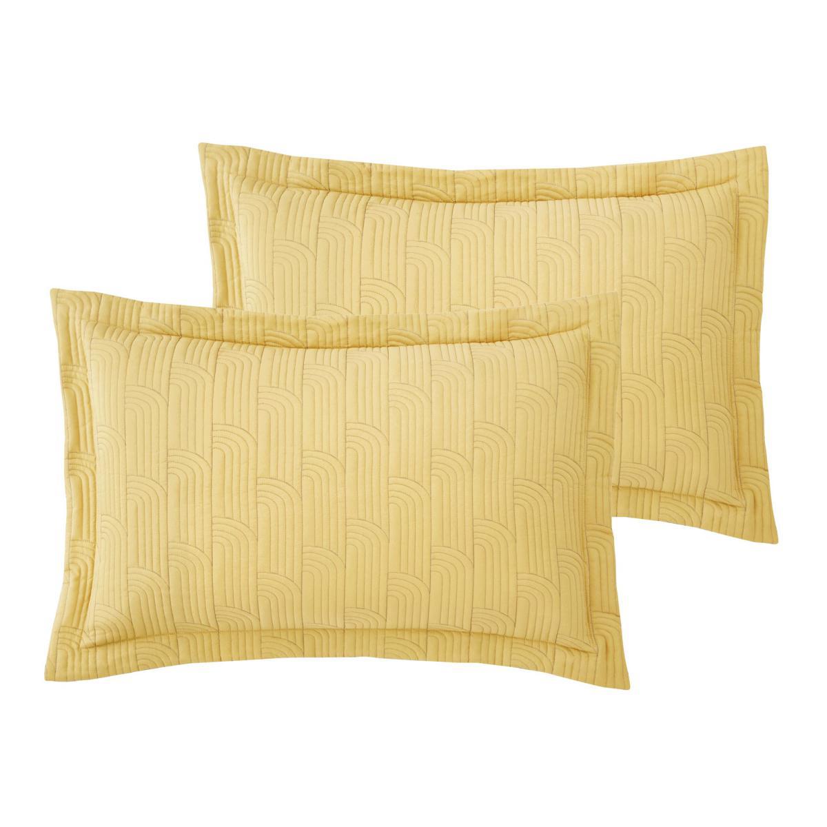 Catherine Lansfield Embroidered Blossom Ochre Pillow Sham Pair Ochre (Yellow) – image 2