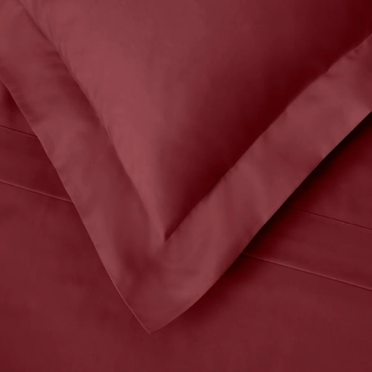 Dorma Egyptian Cotton 400 Thread Count Percale Continental Pillowcase Dark Red – image 2