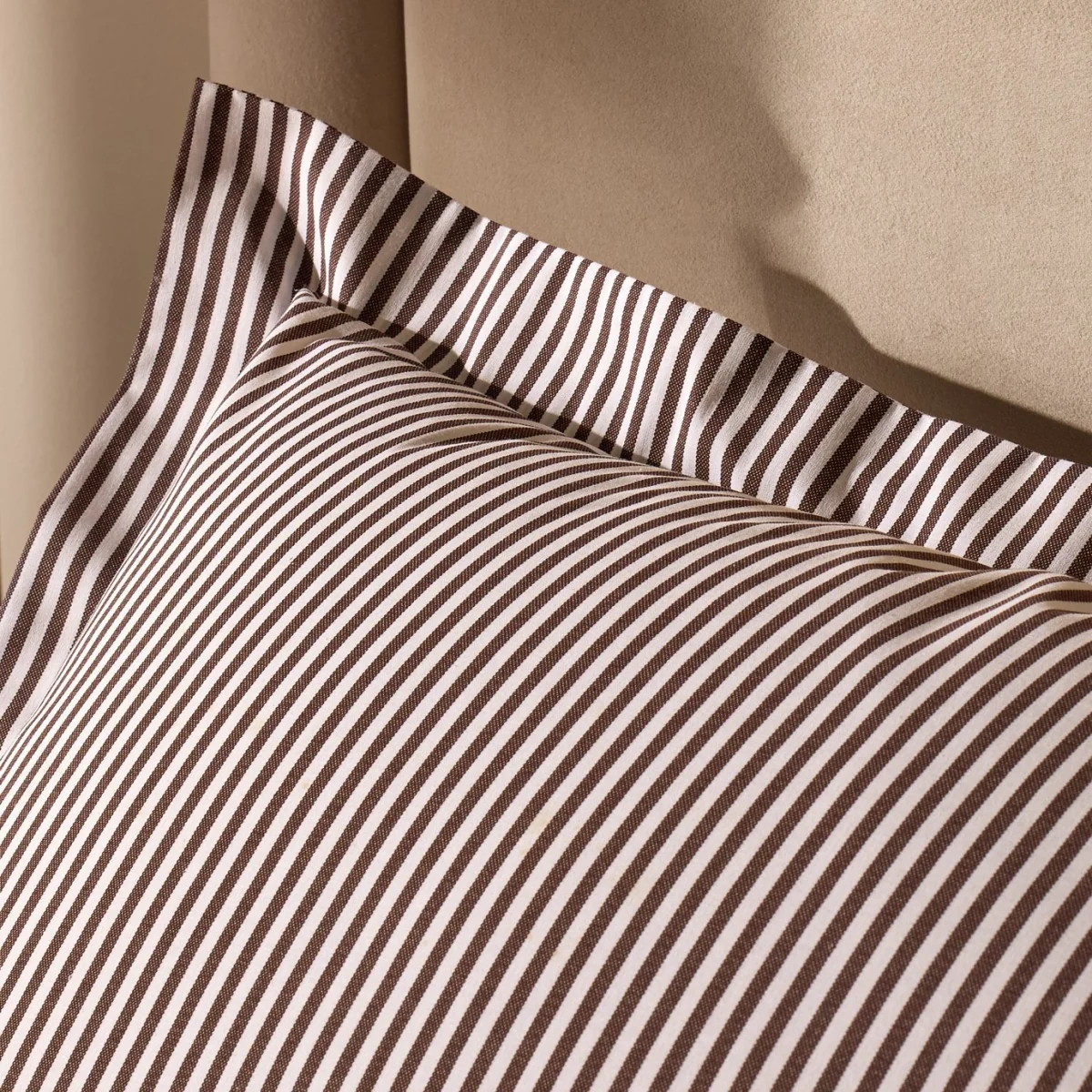 Habitat Oxford Stripe Cocoa Pillowcase – image 4