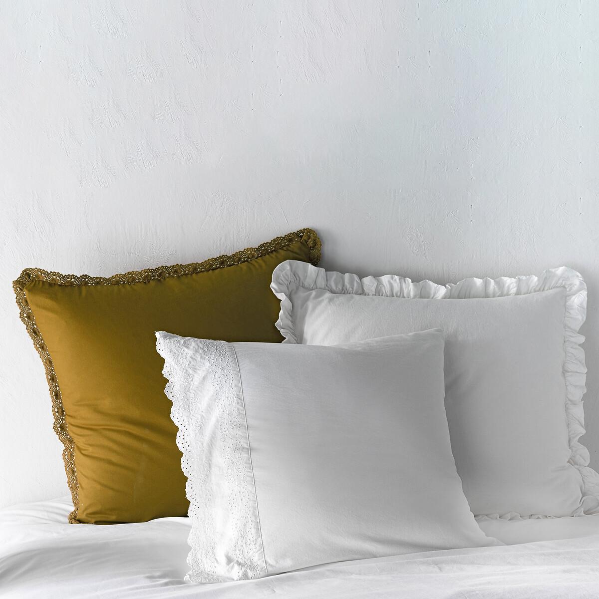 Alhambra Crochet Lace 100% Washed Cotton Pillowcase – image 5