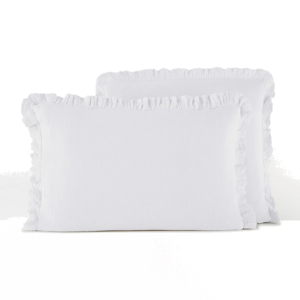 Kumla Plain Ruffle 100% Cotton Muslin Pillowcase – image 1