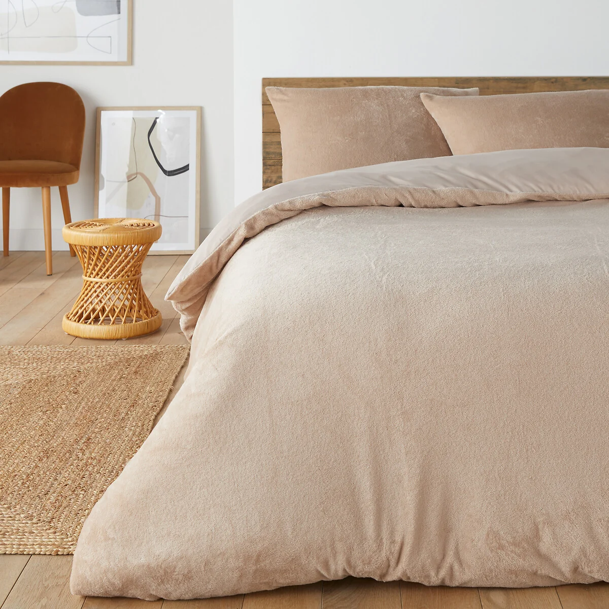 Fluffy Fleece Bed Set with Rectangular Pillowcase – image 1