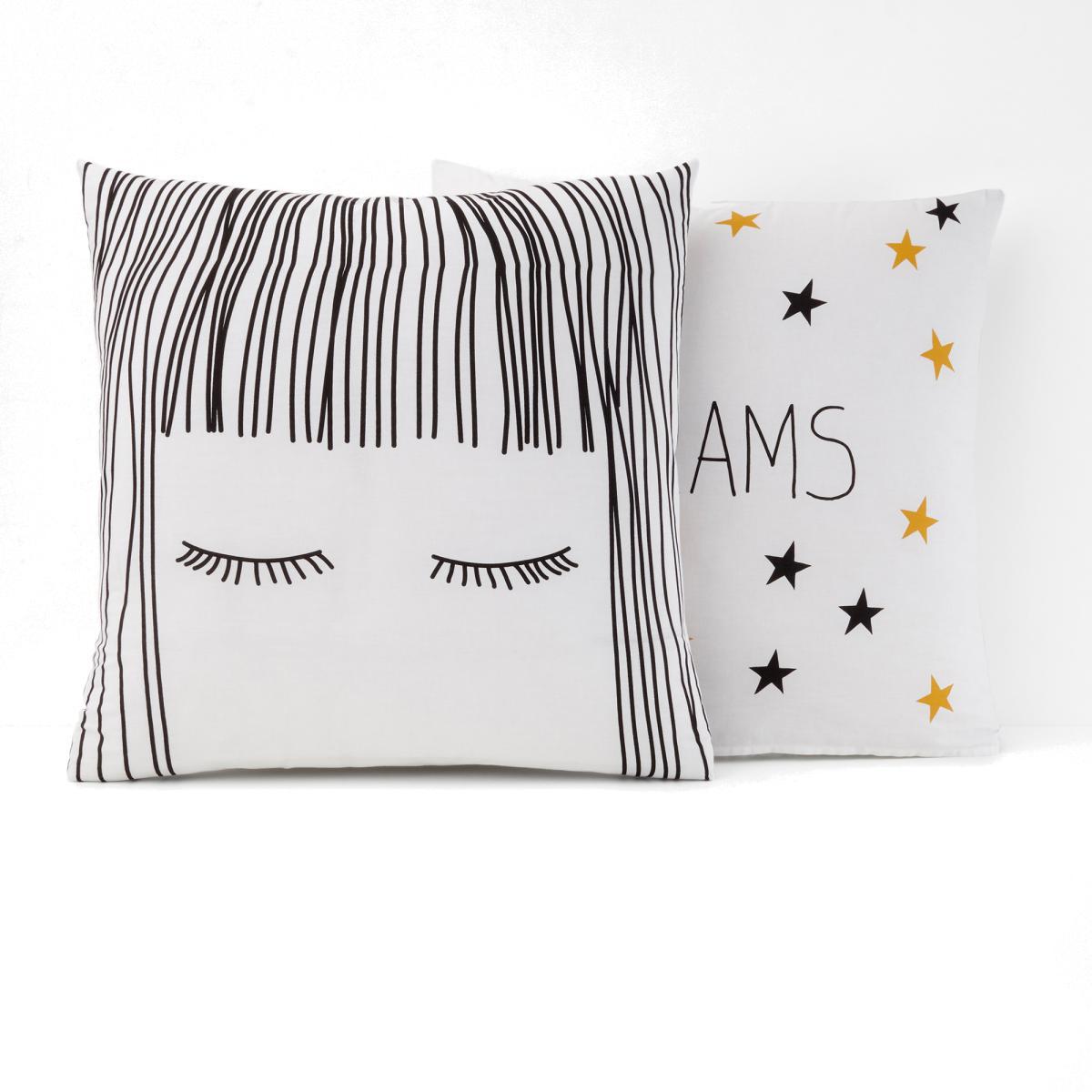 Fringe Printed Cotton Pillowcase – image 1