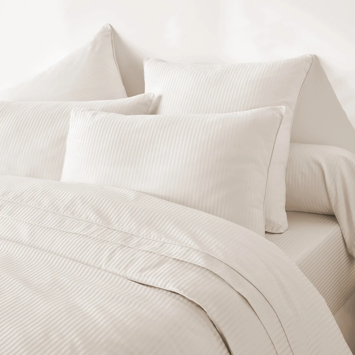 Opale Striped Cotton Satin 350 Thread Count Pillowcase – image 3