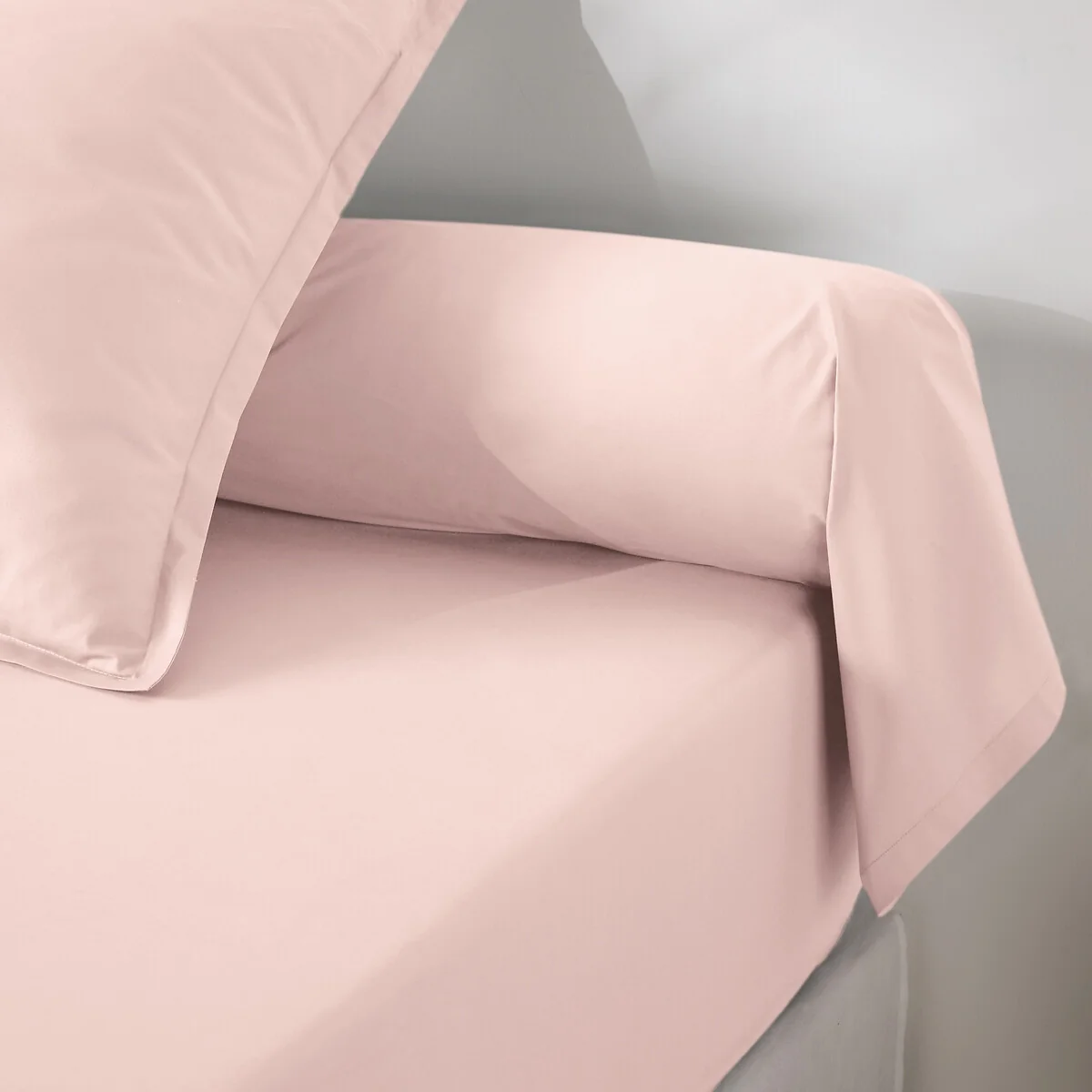 Best Quality Plain 100% Cotton Percale 200 Thread Count Bolster Pillowcase – image 2