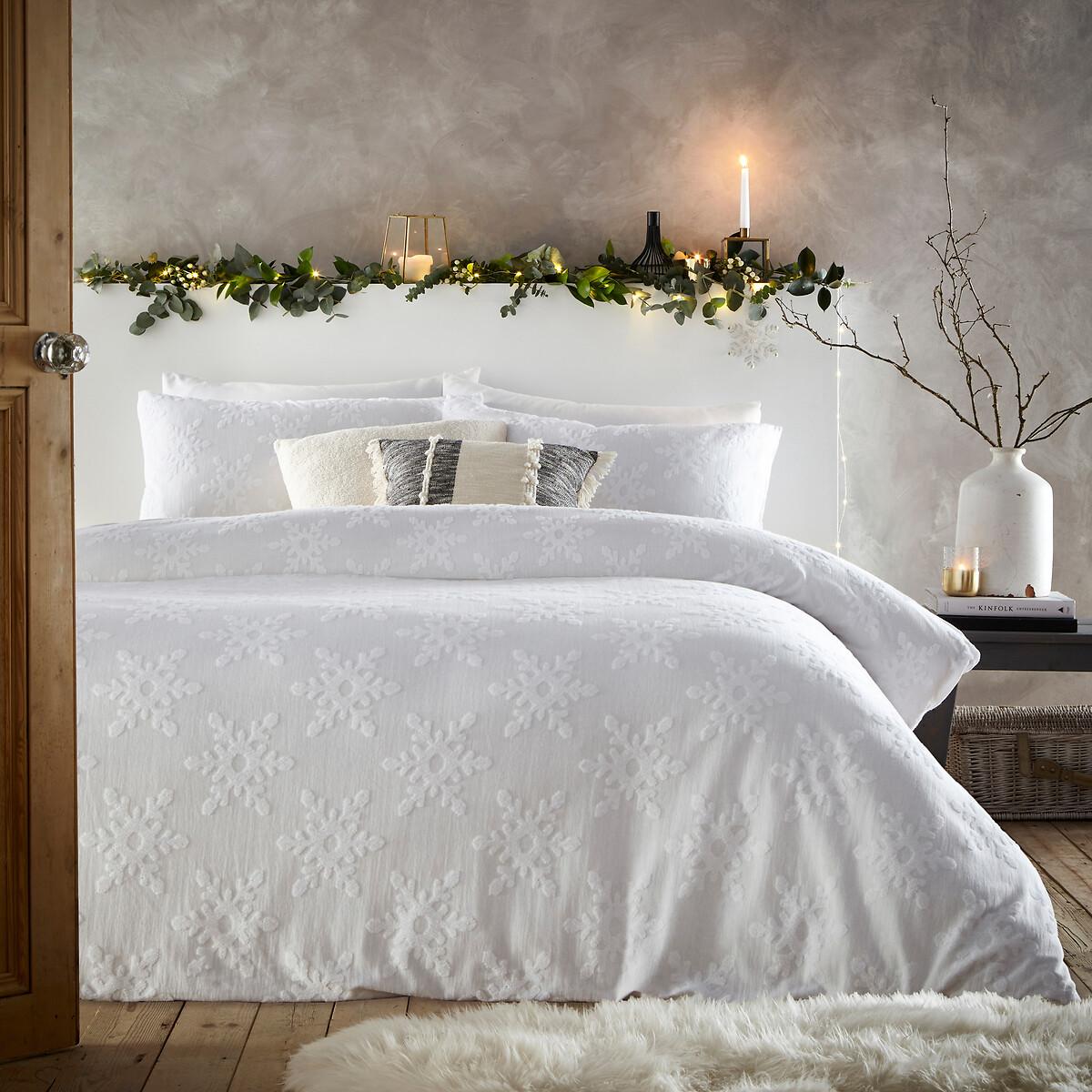 Snowflake Tufted 100% Cotton Duvet and Pillowcase Set – image 1