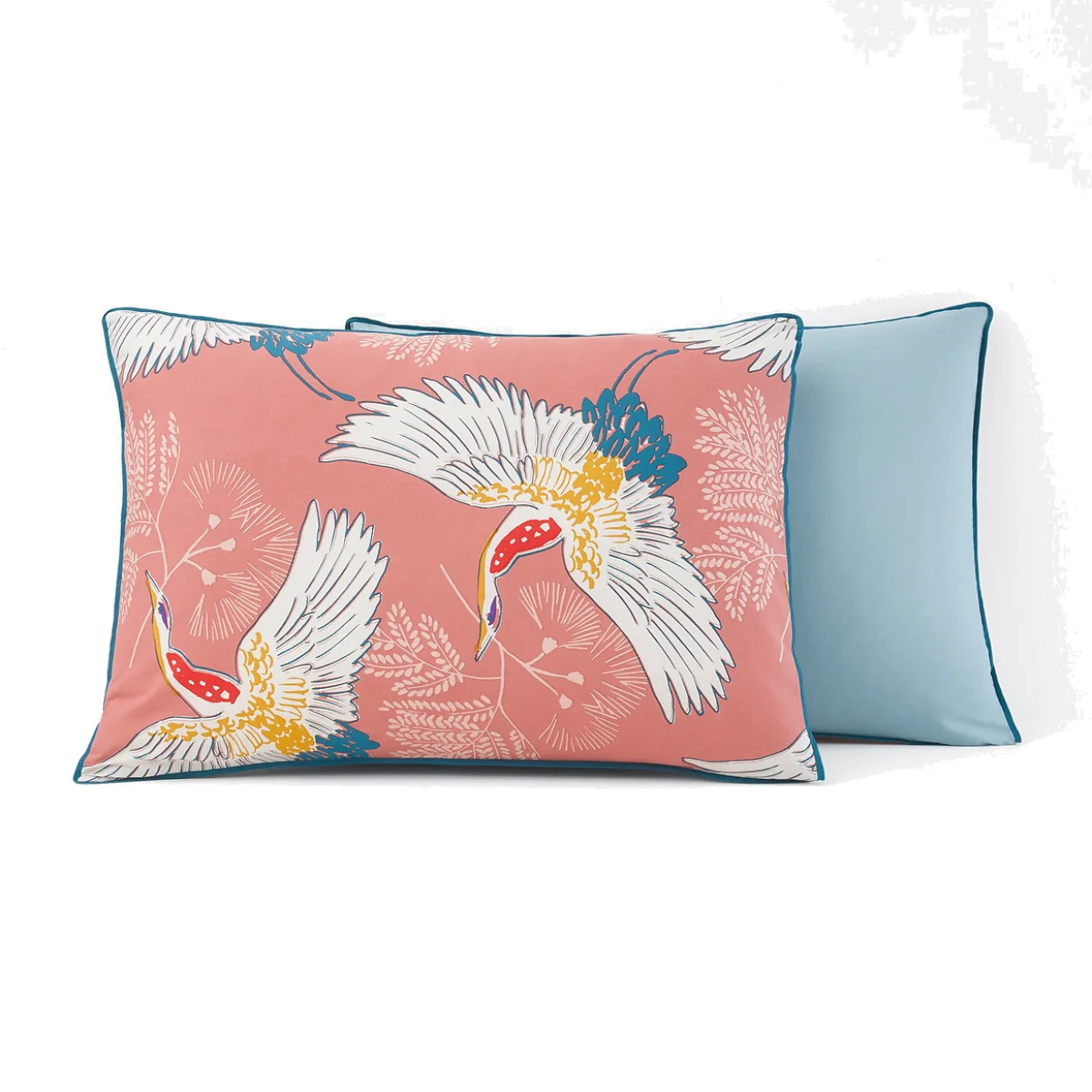 Grues Exotic Bird 100% Cotton Percale 180 Thread Count Pillowcase – image 1