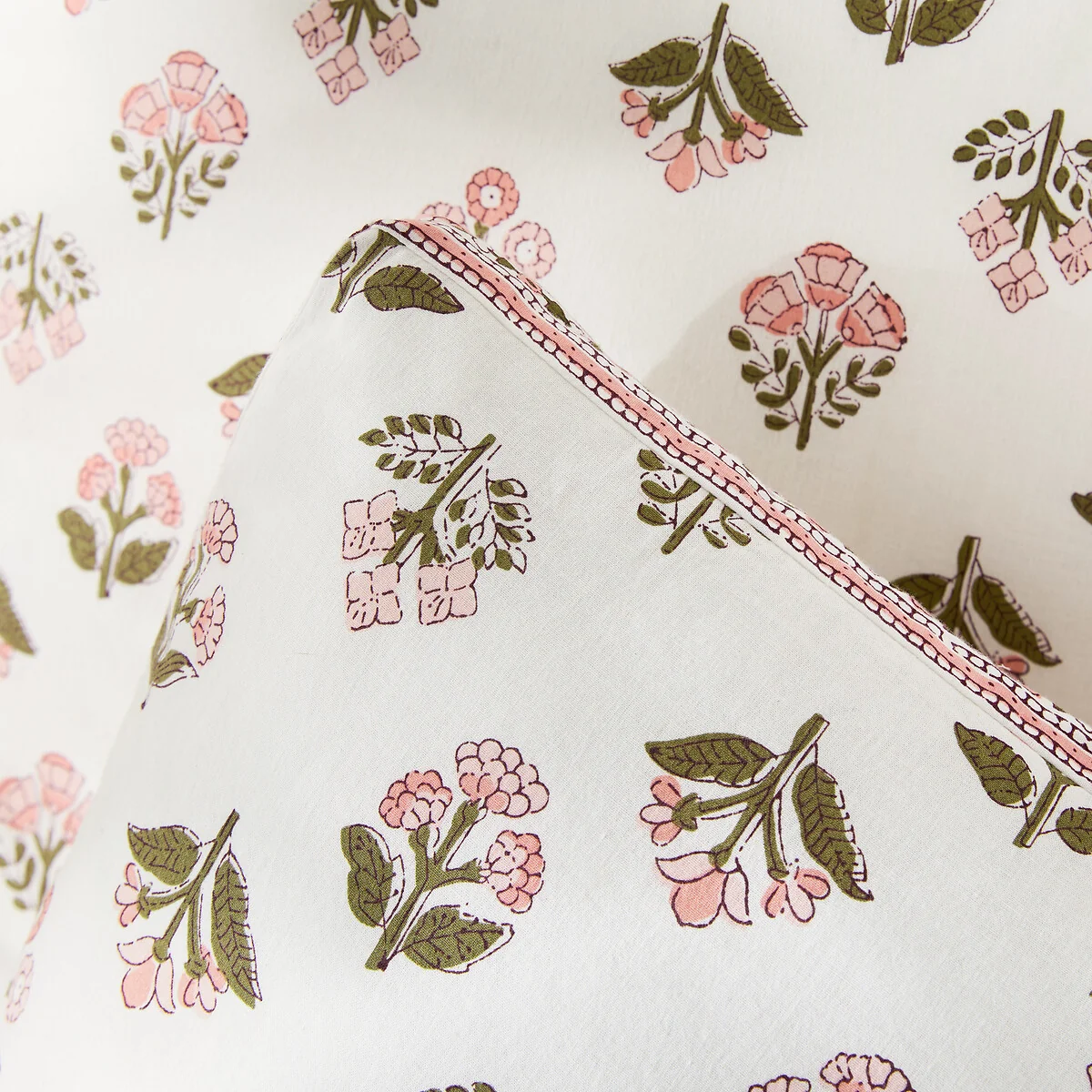 Vandi Ecru Floral Print Washed Cotton Pillowcase – image 4