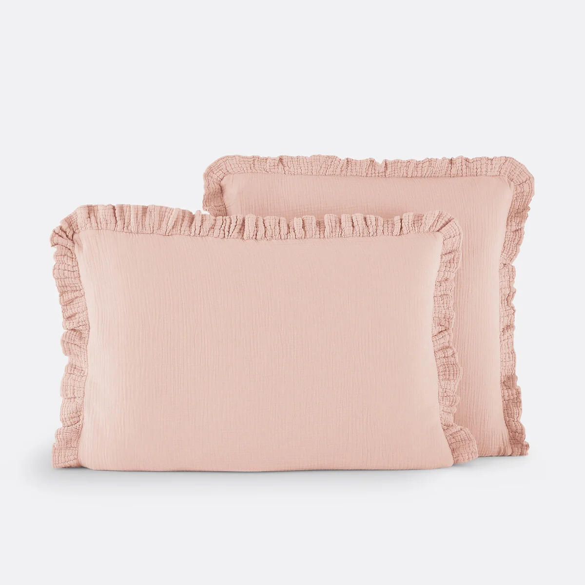 Kumla Plain Ruffle 100% Cotton Muslin Pillowcase – image 2