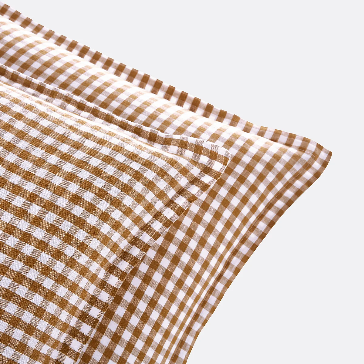 Acélie Bronze Gingham 100% Washed Linen Pillowcase – image 4