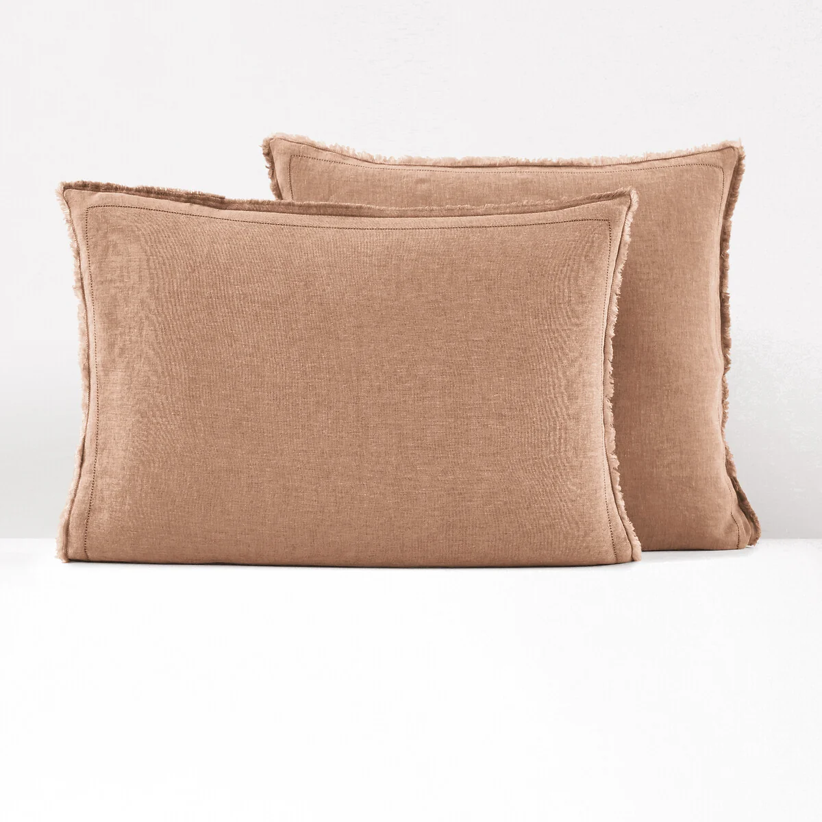 Linot Fringed 100% Washed Linen Pillowcase – image 1