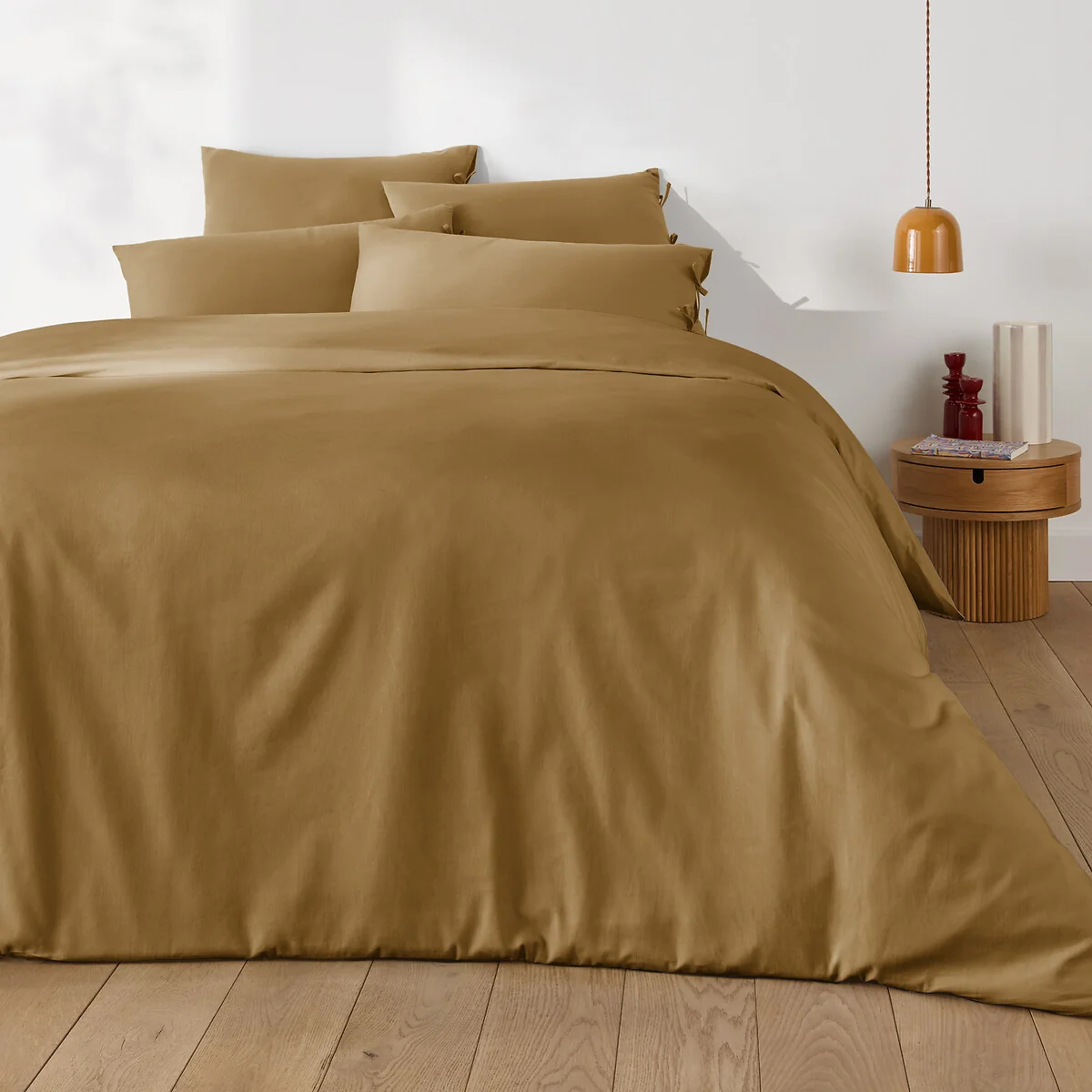 Scenario Plain Cotton Pillowcase with Tie Fastening – image 2