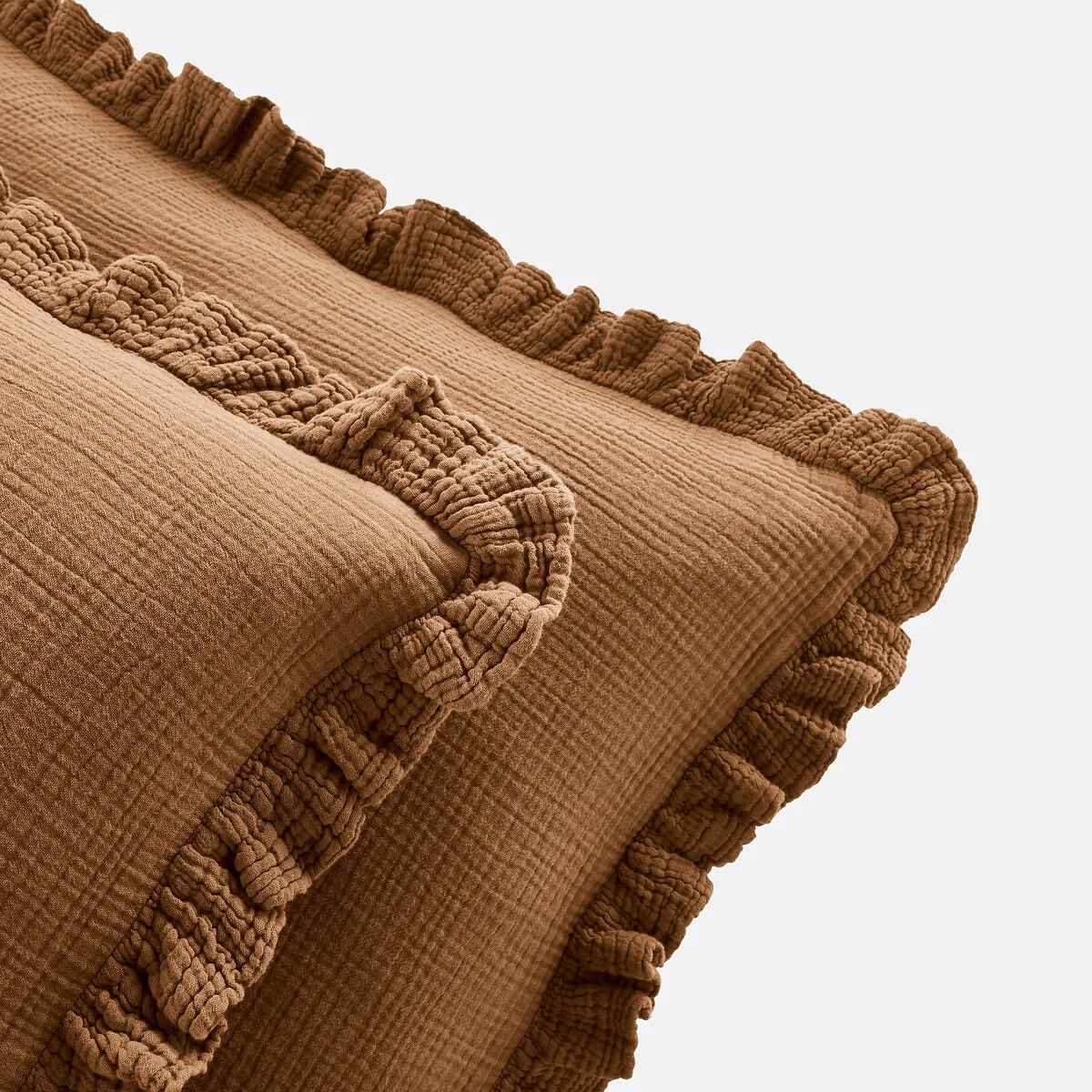 Kumla Plain Ruffle 100% Cotton Muslin Pillowcase – image 3