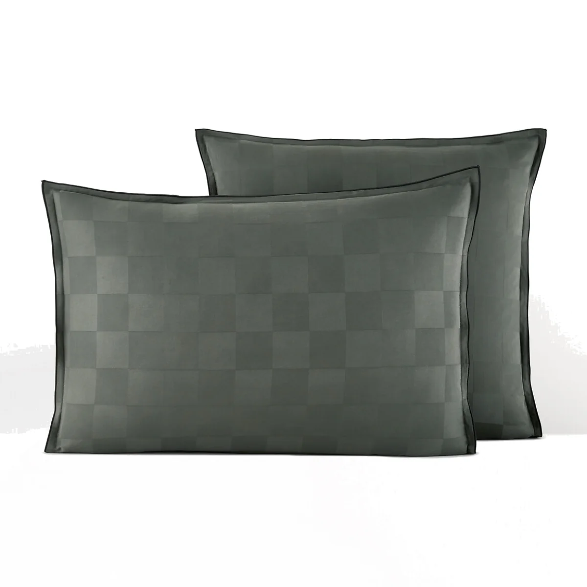 Victor Checkerboard 100% Washed Cotton Satin 300 Thread Count Pillowcase – image 1