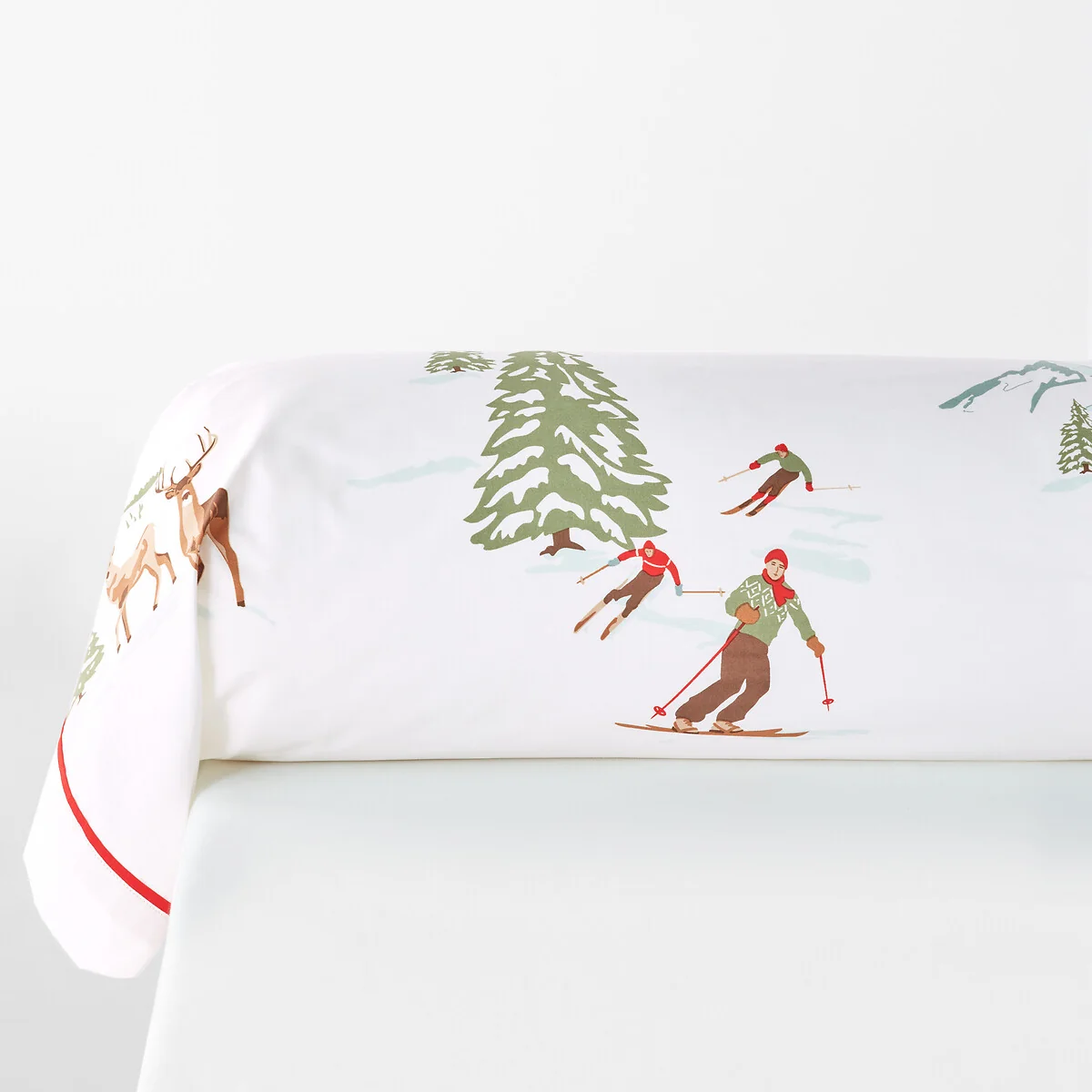 St Moritz Alipine 100% Cotton Percale 200 Thread Count Bolster Pillowcase