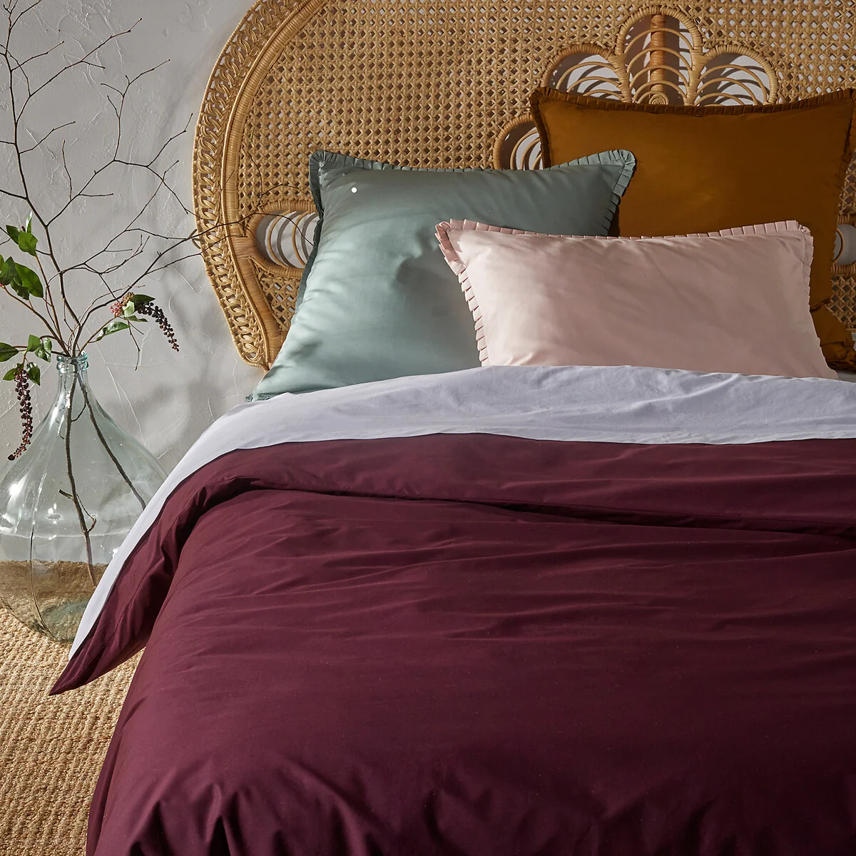 Ruffle Trim 100% Cotton Percale 200 Thread Count Pillowcase – image 4