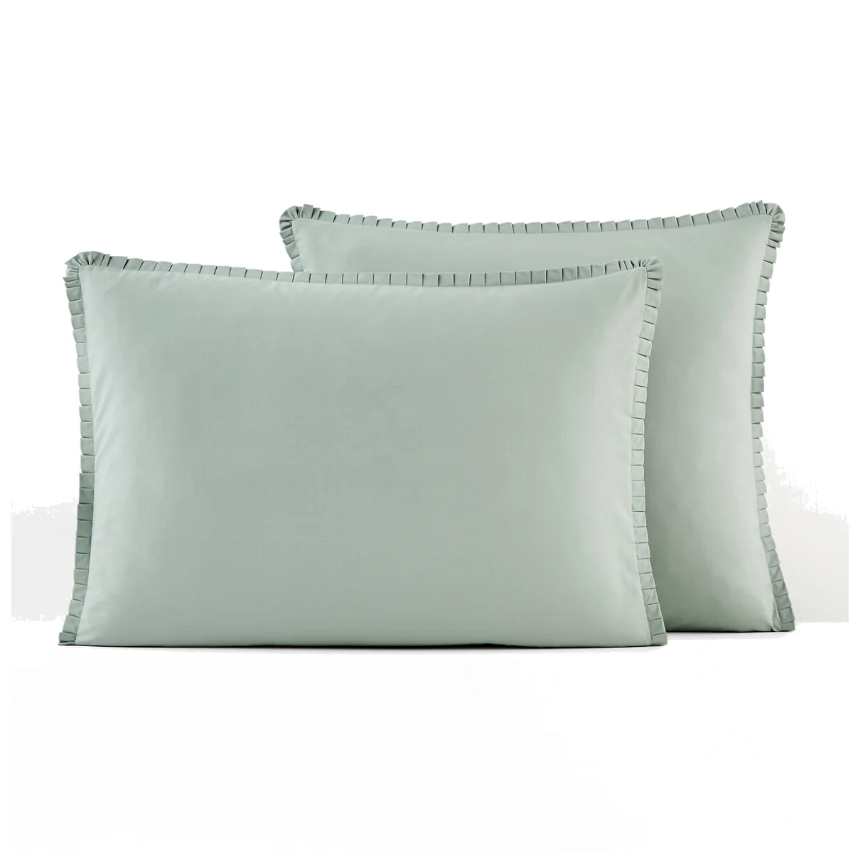 Ruffle Trim 100% Cotton Percale 200 Thread Count Pillowcase – image 1
