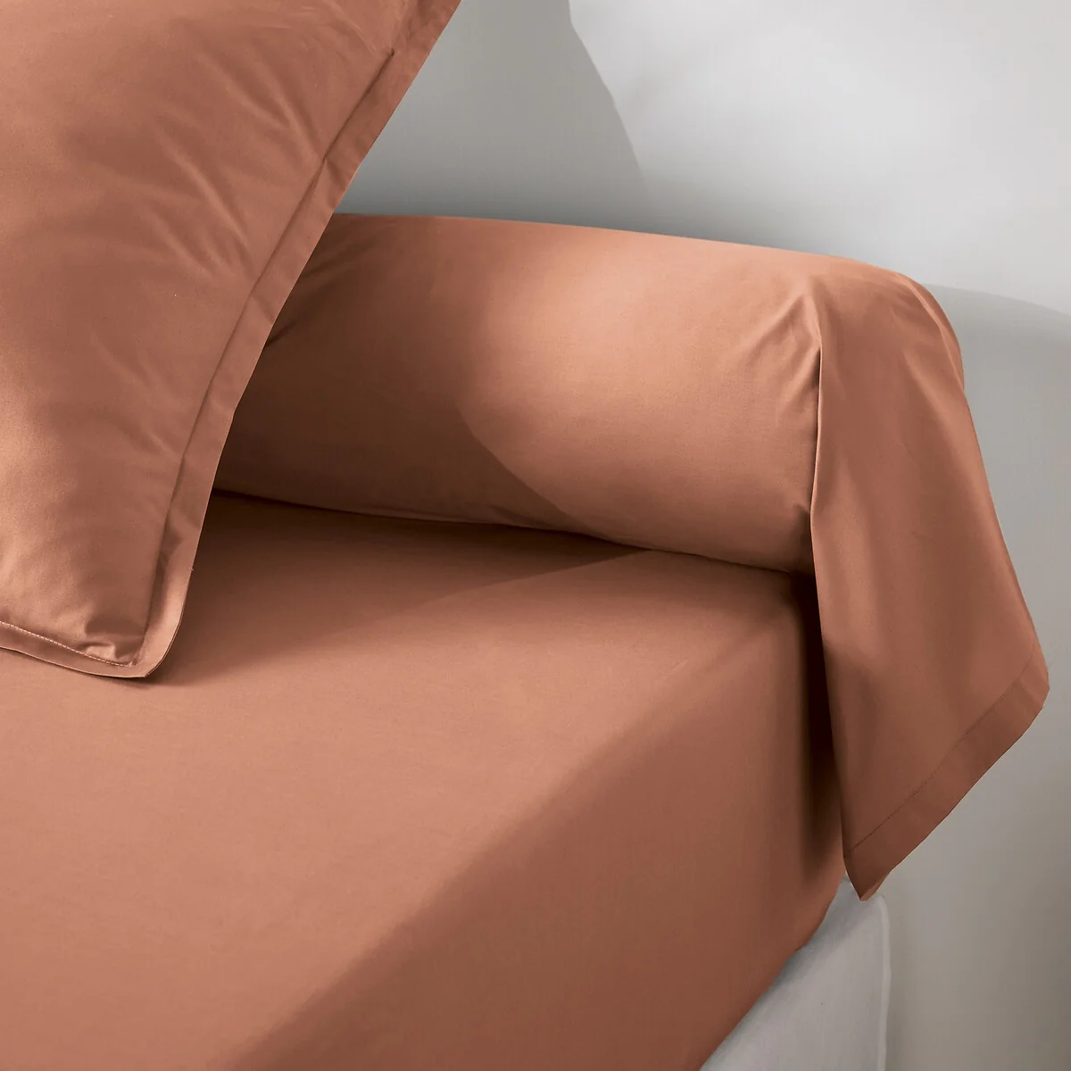 Best Quality Plain 100% Cotton Percale 200 Thread Count Bolster Pillowcase – image 2