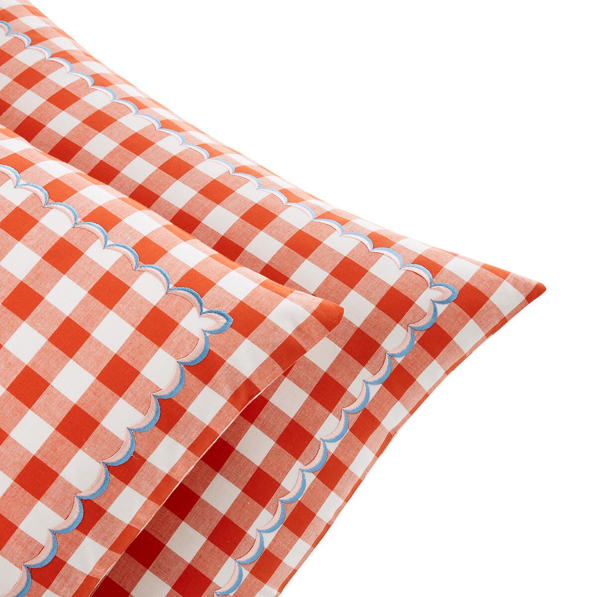 Mallory Embroidered Gingham 100% Cotton Pillowcase – image 4