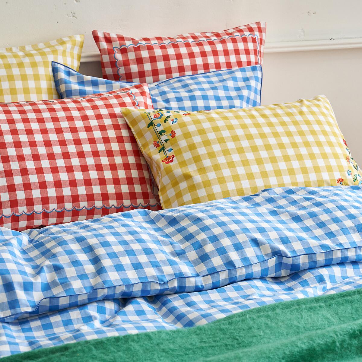 Mallory Embroidered Gingham 100% Cotton Pillowcase – image 5