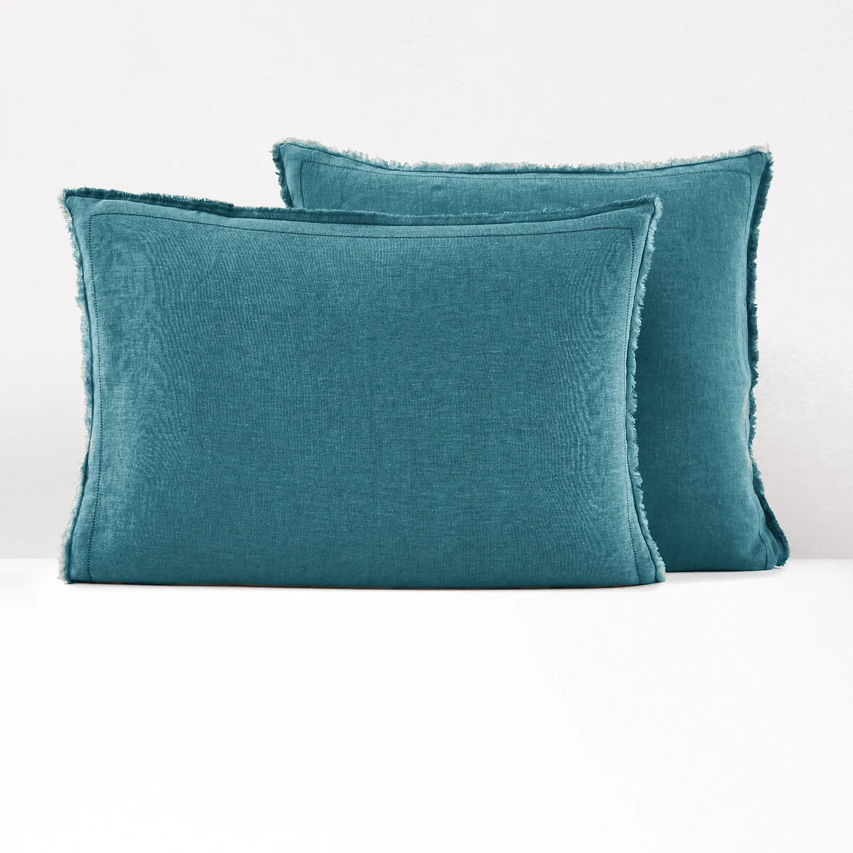 Linot Fringed 100% Washed Linen Pillowcase – image 1
