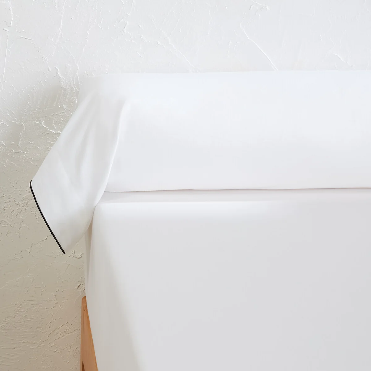 Victor Plain Washed Cotton Satin 300 Thread Count Bolster Pillowcase – image 1