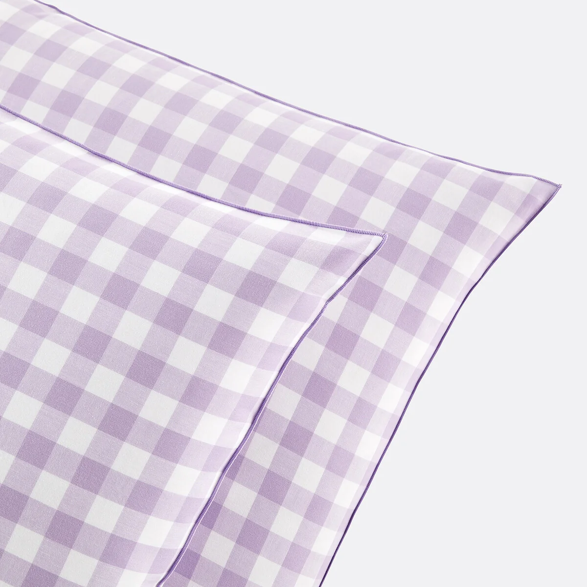 Veldi Purple Gingham Check 100% Cotton Pillowcase – image 3