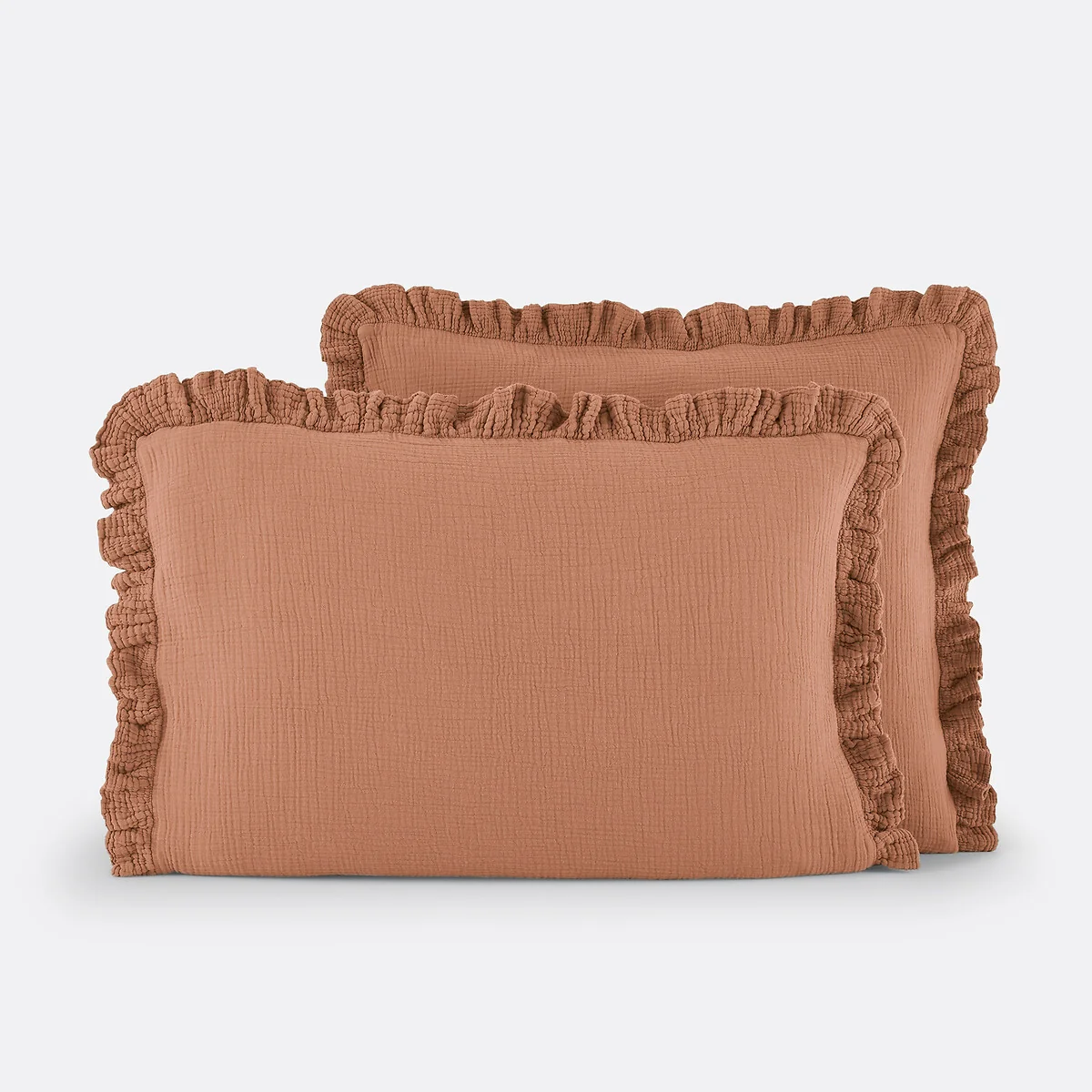 Kumla Plain Ruffle 100% Cotton Muslin Pillowcase – image 2