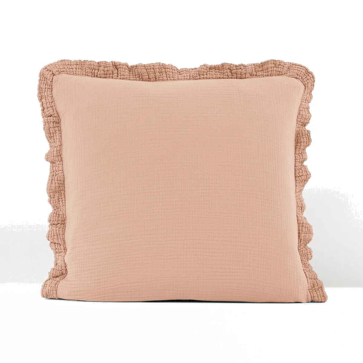 Kumla Plain Ruffle 100% Cotton Muslin Pillowcase – image 1