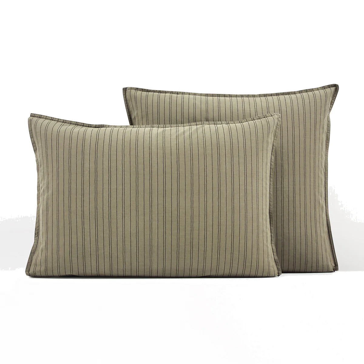 Monille Striped 100% Washed Cotton Pillowcase – image 1