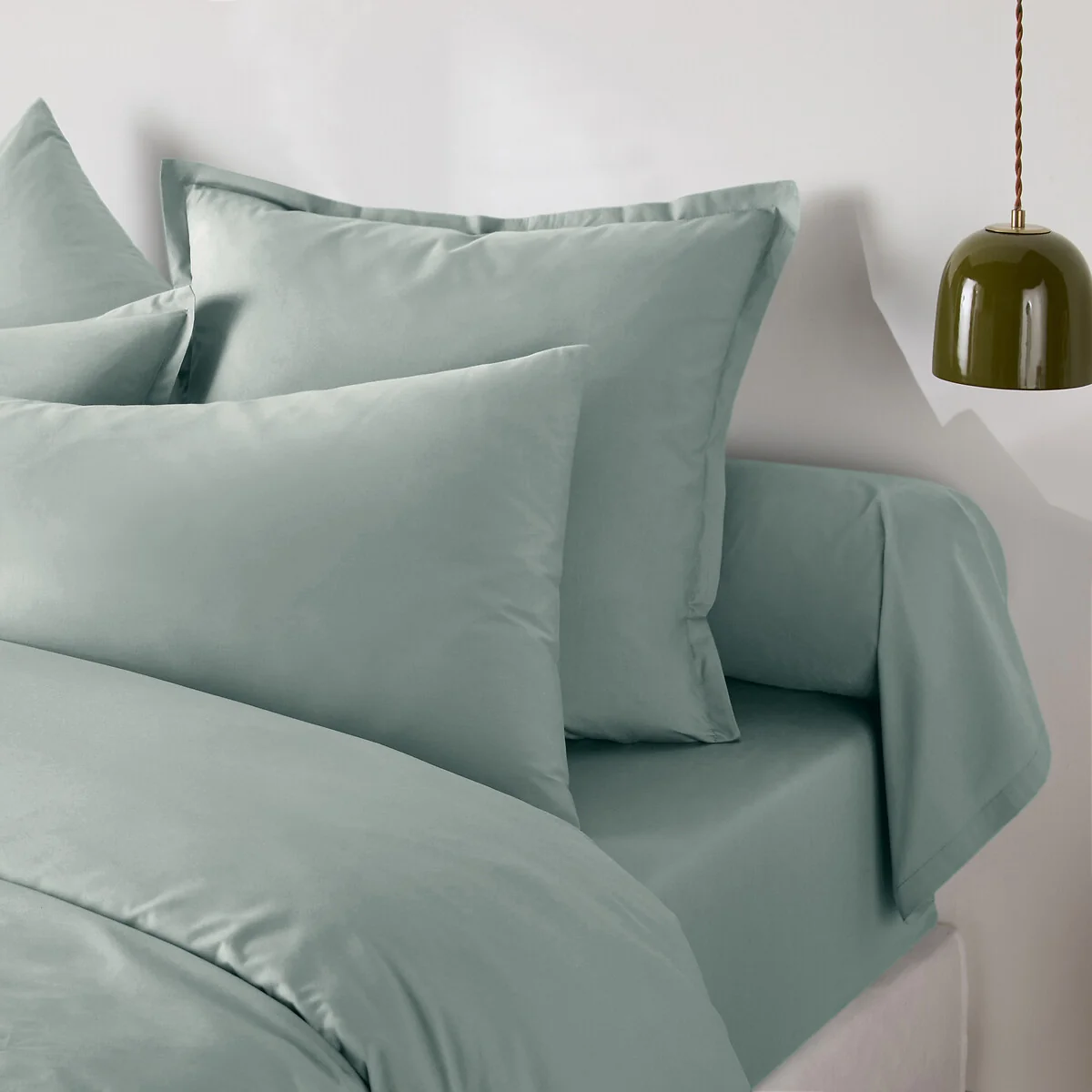 Best Quality Plain 100% Cotton Percale 200 Thread Count Bolster Pillowcase – image 4