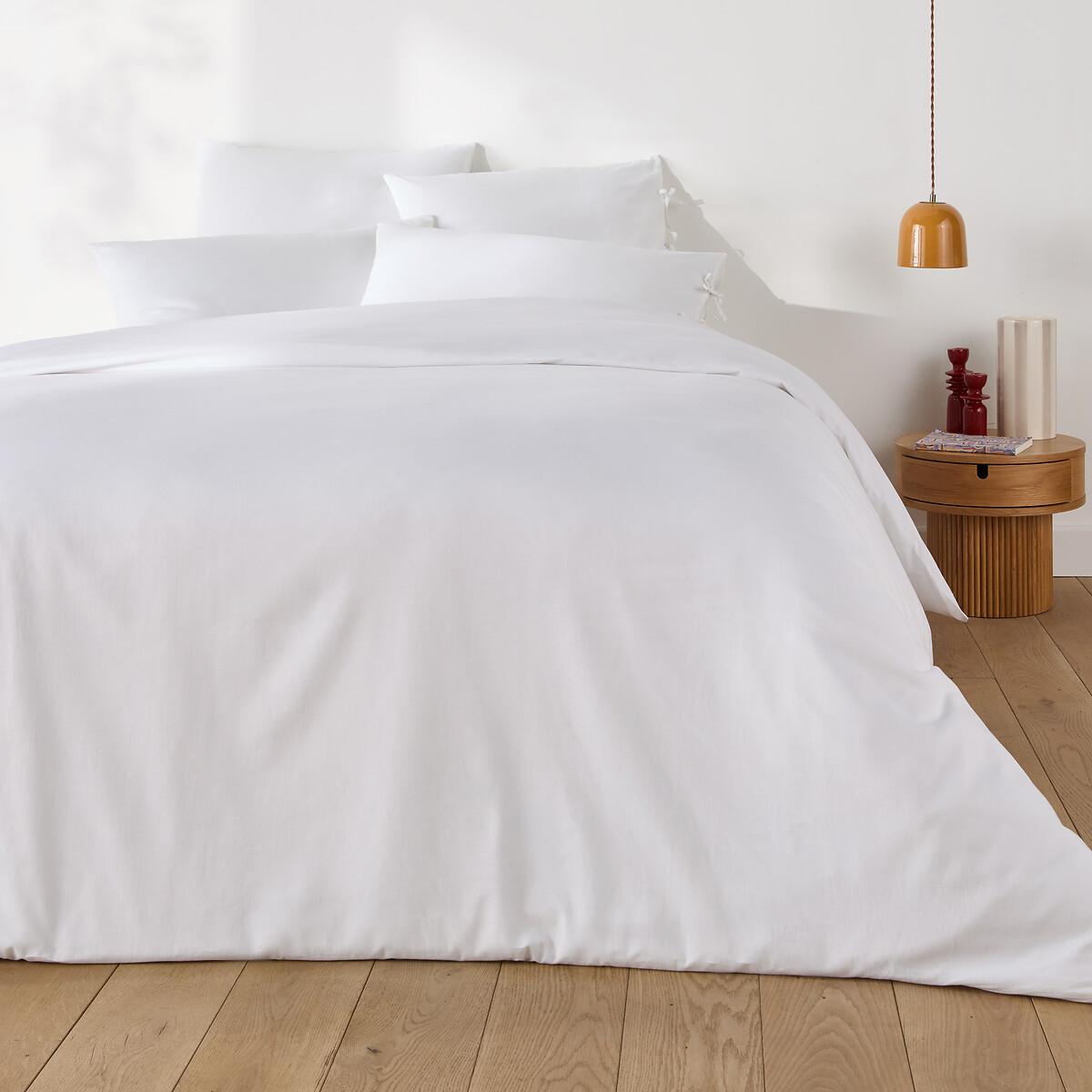 Scenario Plain Cotton Pillowcase with Tie Fastening – image 2