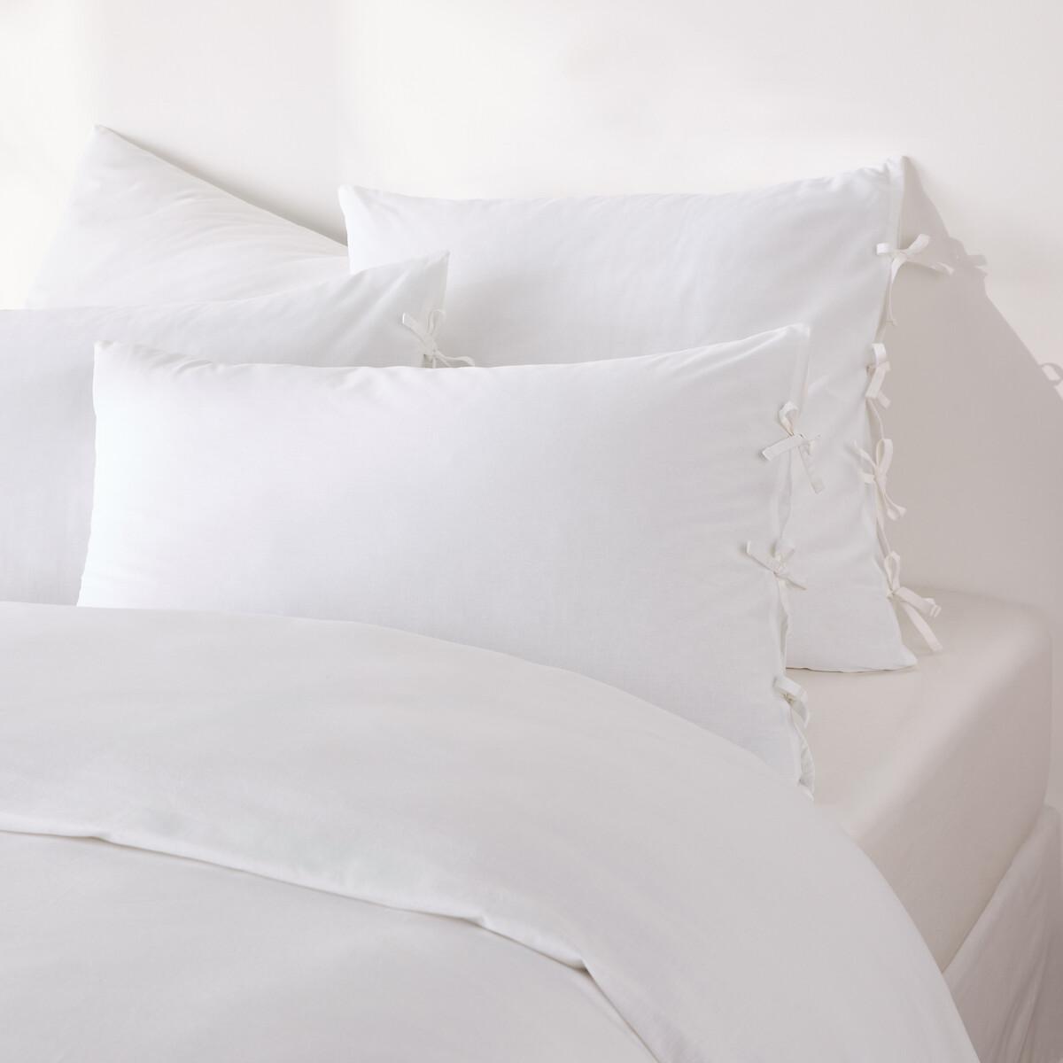 Scenario Plain Cotton Pillowcase with Tie Fastening – image 3