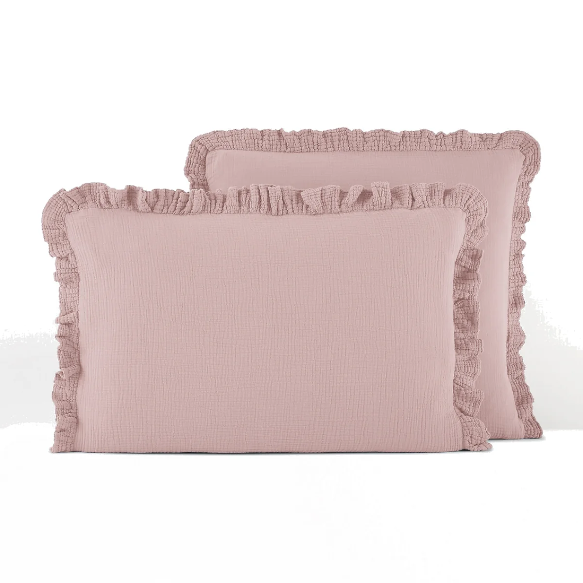 Kumla Plain Ruffle 100% Cotton Muslin Pillowcase – image 1