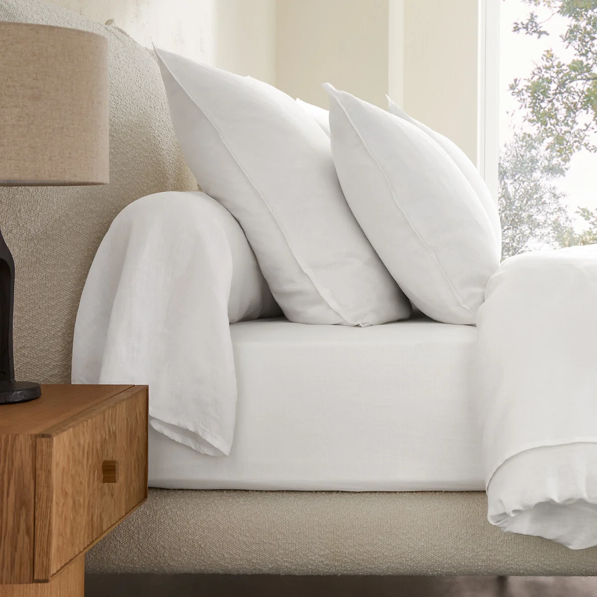 Elina 100% Washed Linen Bolster Pillowcase – image 2