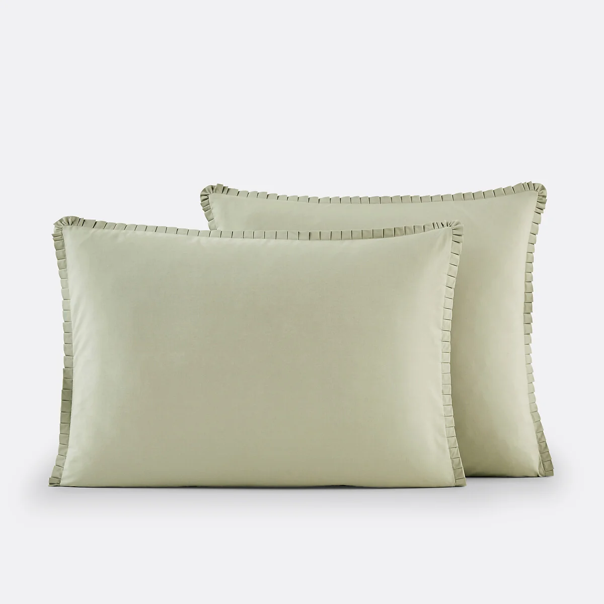 Ruffle Trim 100% Cotton Percale 200 Thread Count Pillowcase – image 2