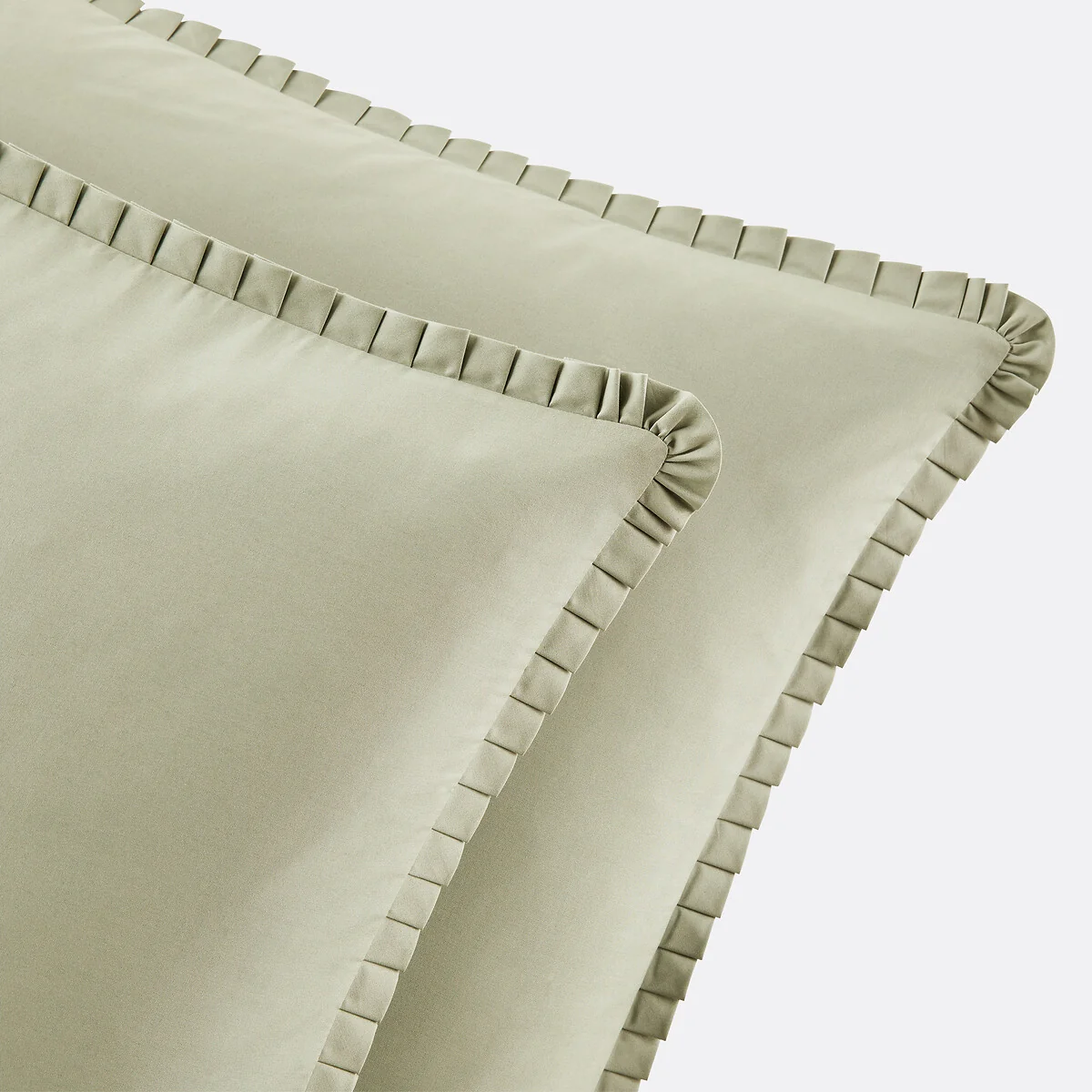 Ruffle Trim 100% Cotton Percale 200 Thread Count Pillowcase – image 3