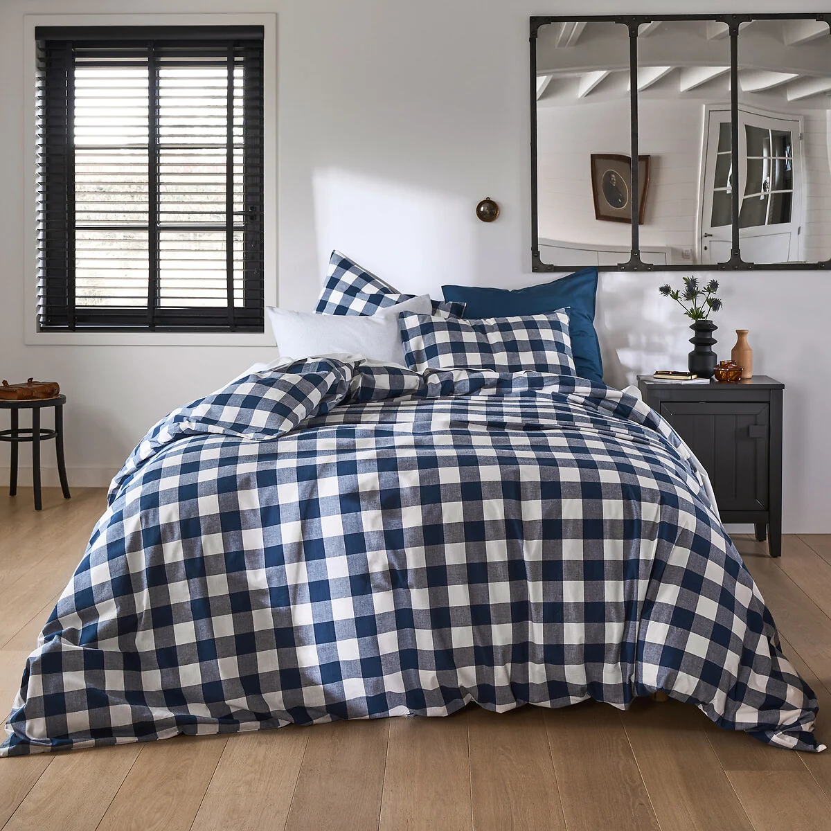 Aveiro Checked Gingham 100% Cotton Pillowcase – image 3