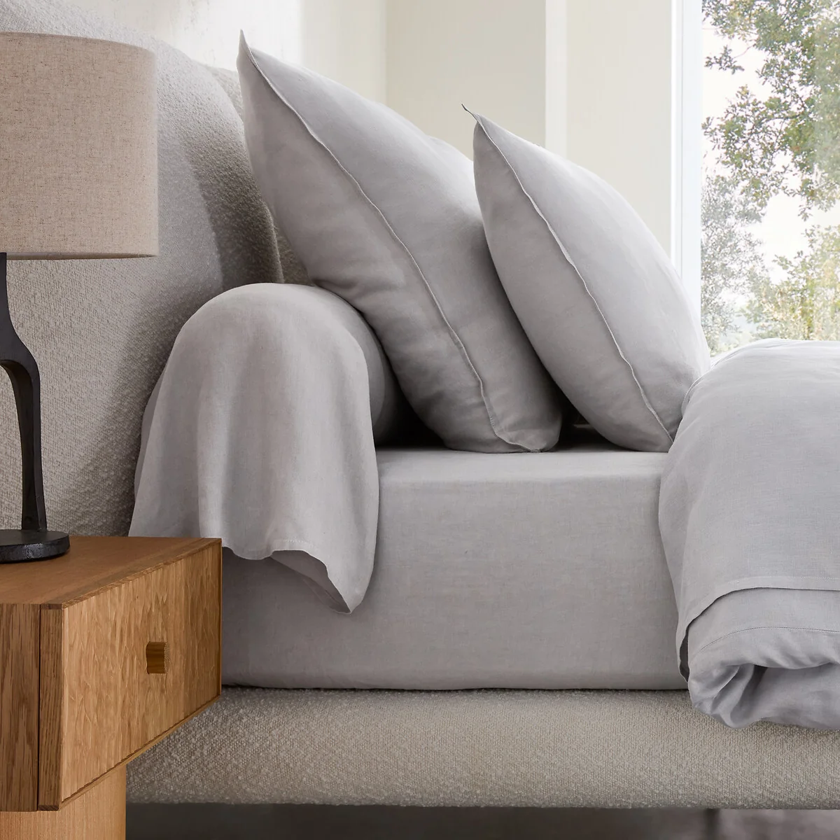 Elina 100% Washed Linen Bolster Pillowcase – image 2