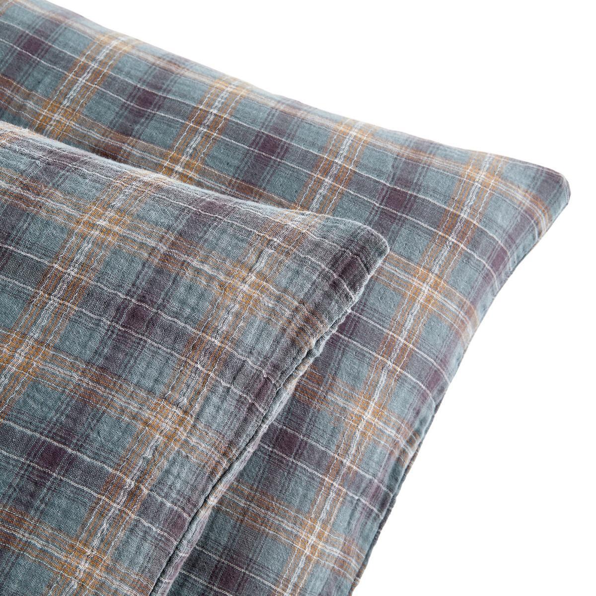 Check Cotton Muslin Pillowcase – image 2