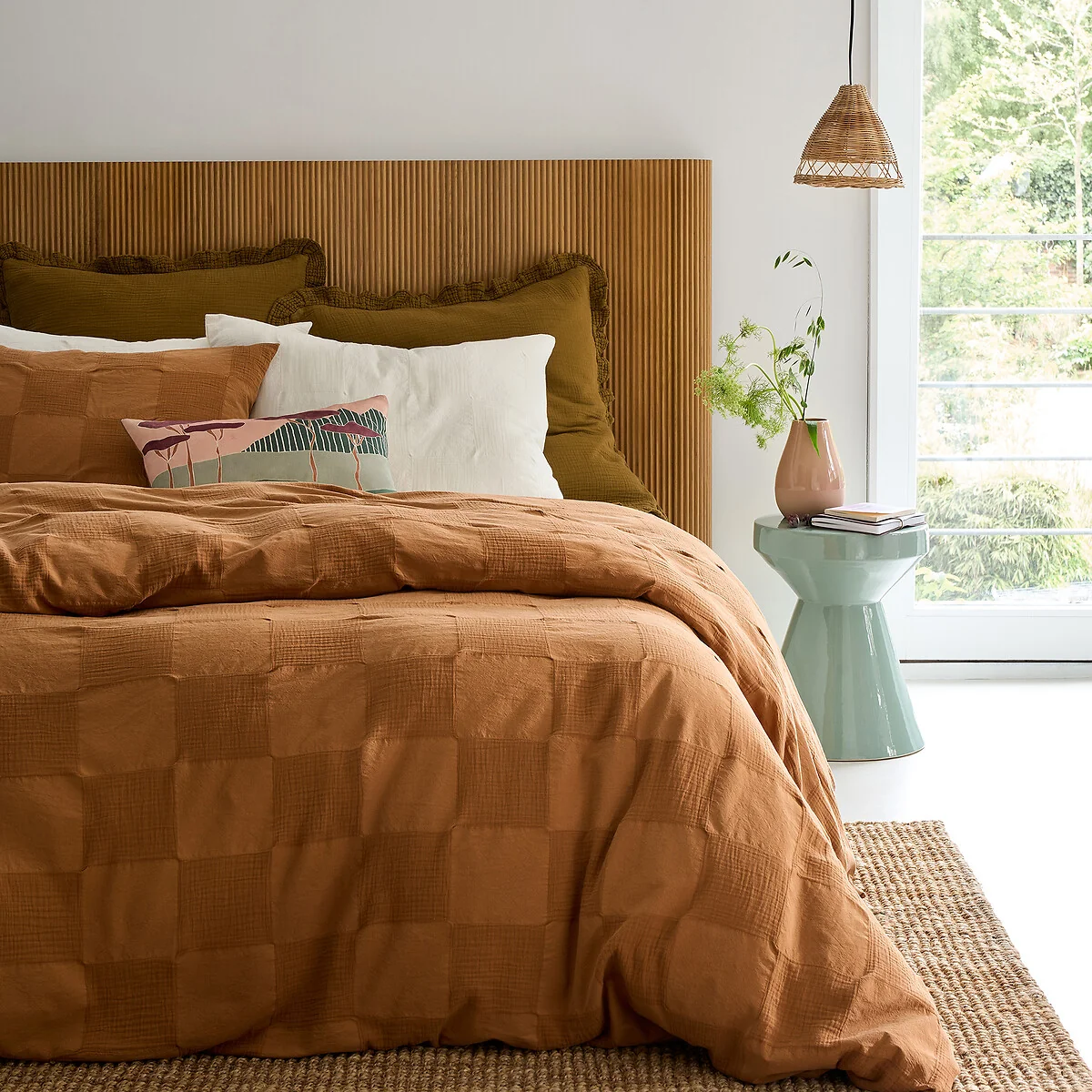 Kumla Plain Cotton Muslin Ruffled Pillowcase – image 7