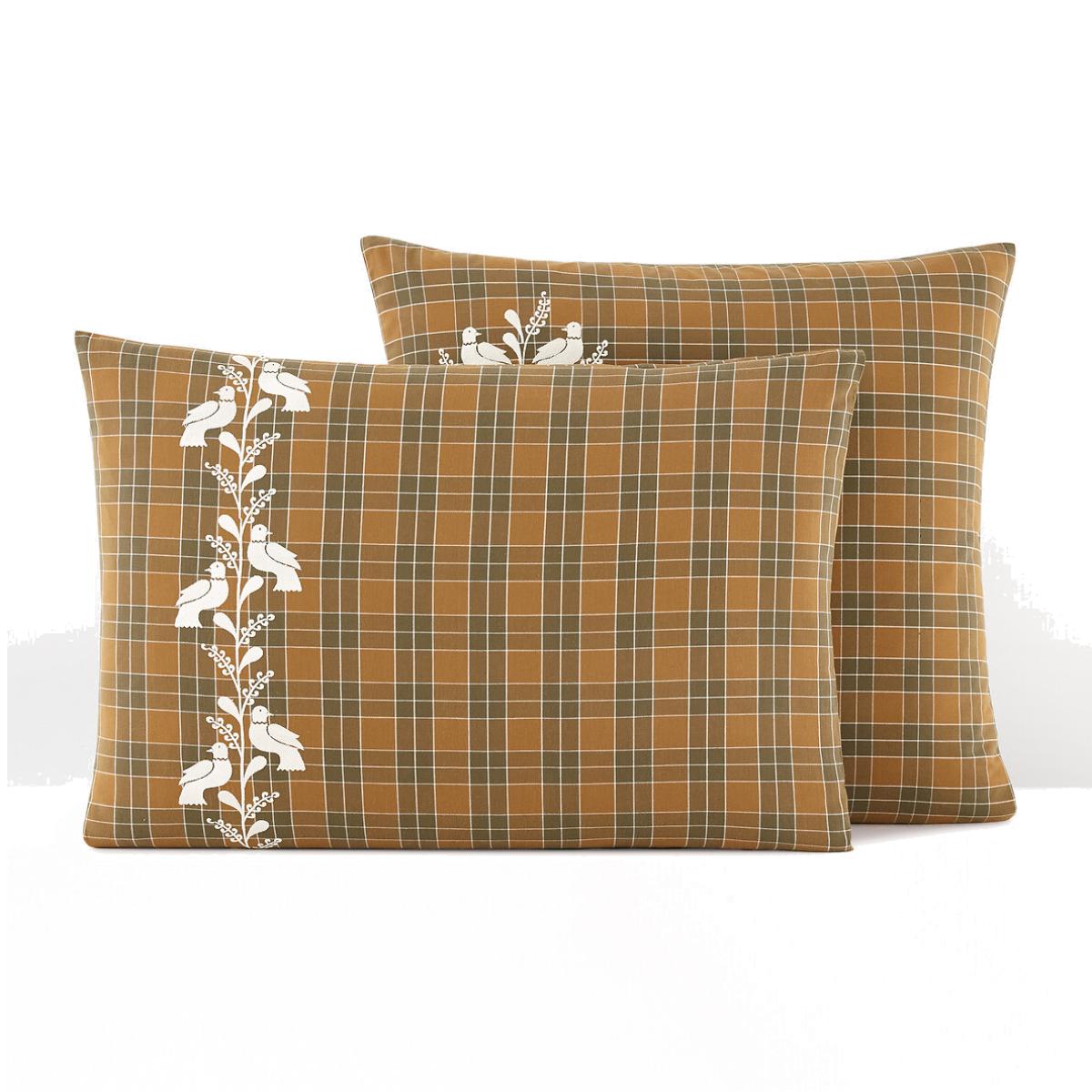 Lotta Embroidered Tartan 100% Cotton Pillowcase – image 1